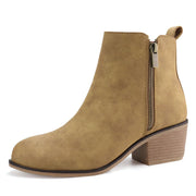 JABASIC Women Ankle Boots, Tan - size 8