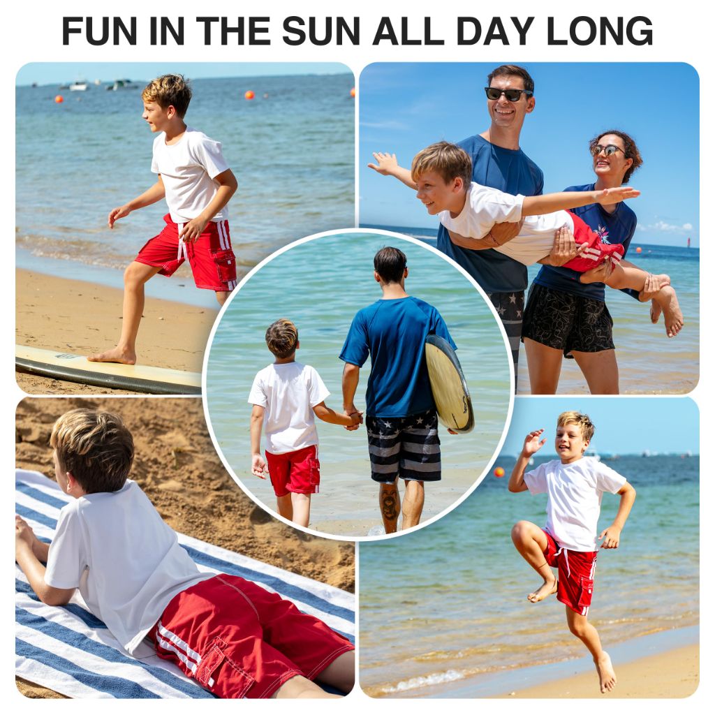 SZ S(8), Kanu Surf Big Boys Barracuda Quick Dry Beach Swim Trunk | Barracuda Red