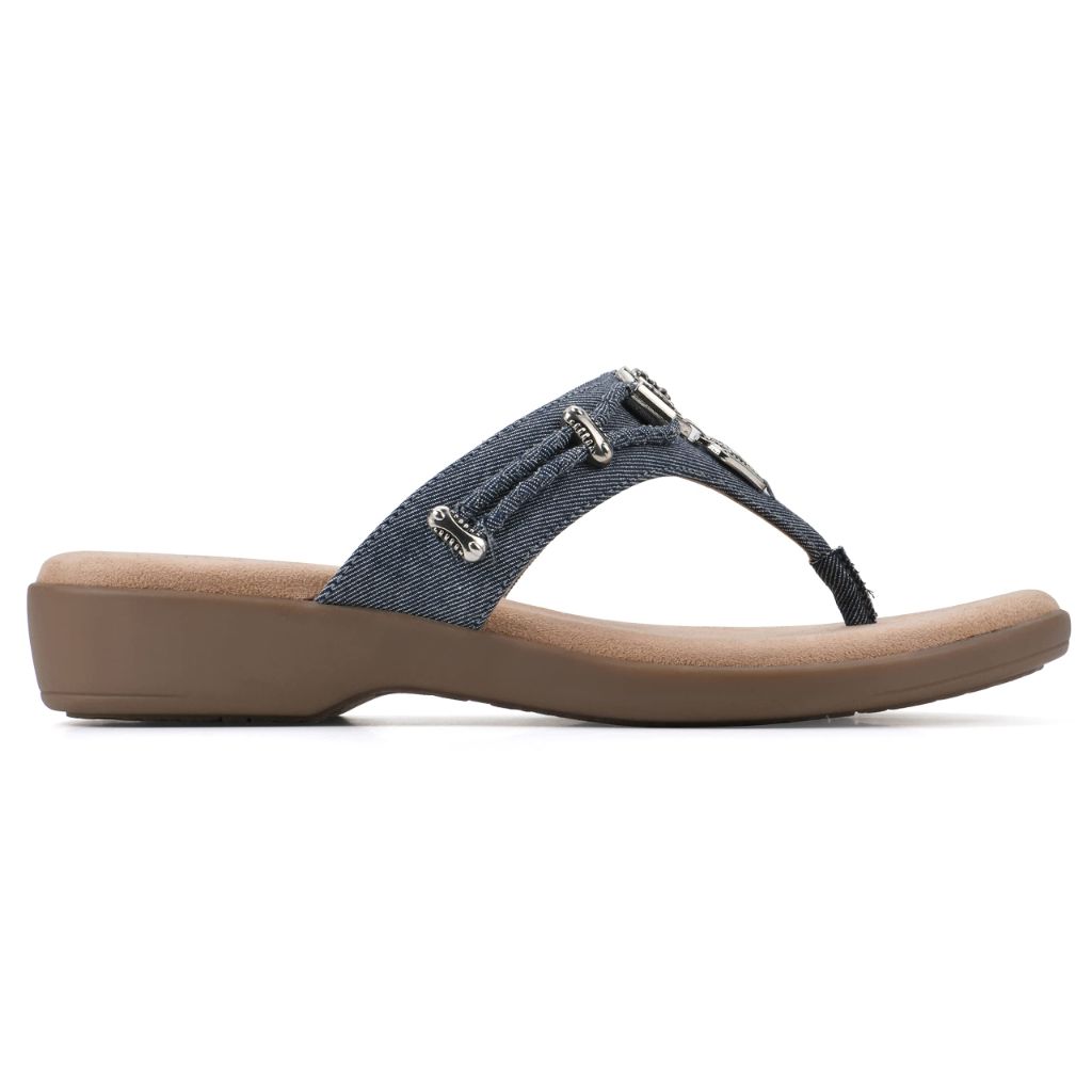CLIFFS BY WHITE MOUNTAIN Women's Bailee Sandal, Dk Blue/Denim/Fabric - size 6