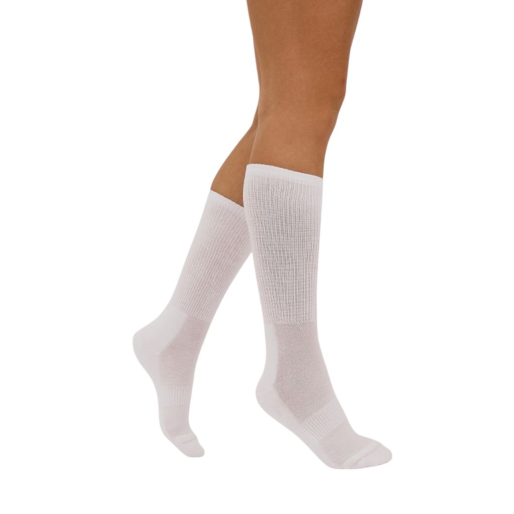Organic Basics Unisex Core Tennis Crew Socks 3-pack, White, 10-12