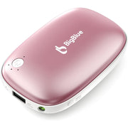 BigBlue 6000mAh Rechargeable 3-in-1 Hand Warmer, Emergency Light, and Powerbank - Pink