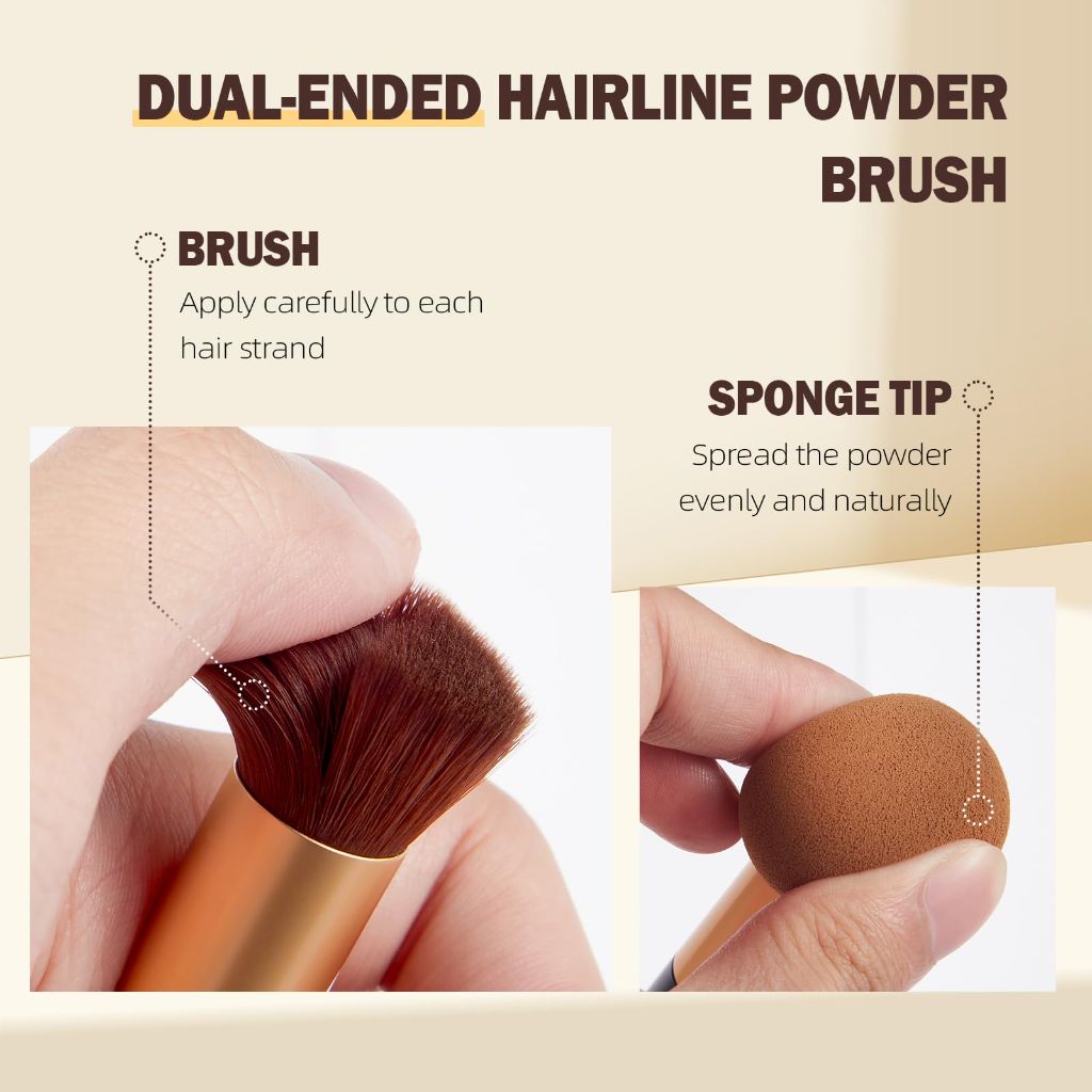 Azonbey Hairline Powder for Thinning Hair & Gray Roots – with Brush (Dark Brown)