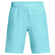 Under Armour Boys Woven Wordmark Shorts, (494) Stream / / Midnight Navy, Small