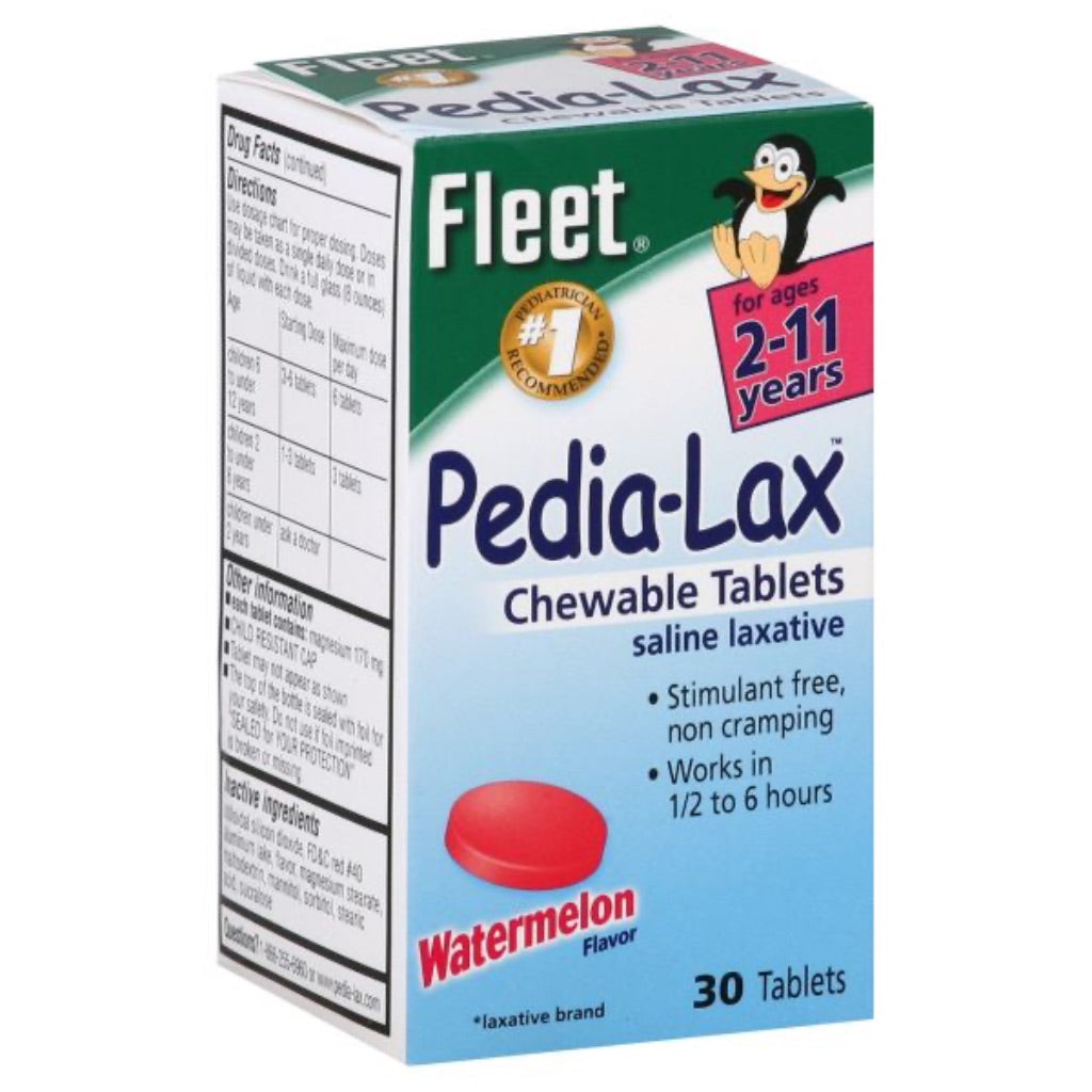 Pedia-Lax Laxative Chewable Tablets for Kids - Ages 2-11 - Watermelon - 30ct