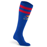 For Bare Feet NCAA KANSAS JAYHAWKS Cozy Feather Compression Varsity Stripe Team Color Large/Extra Large