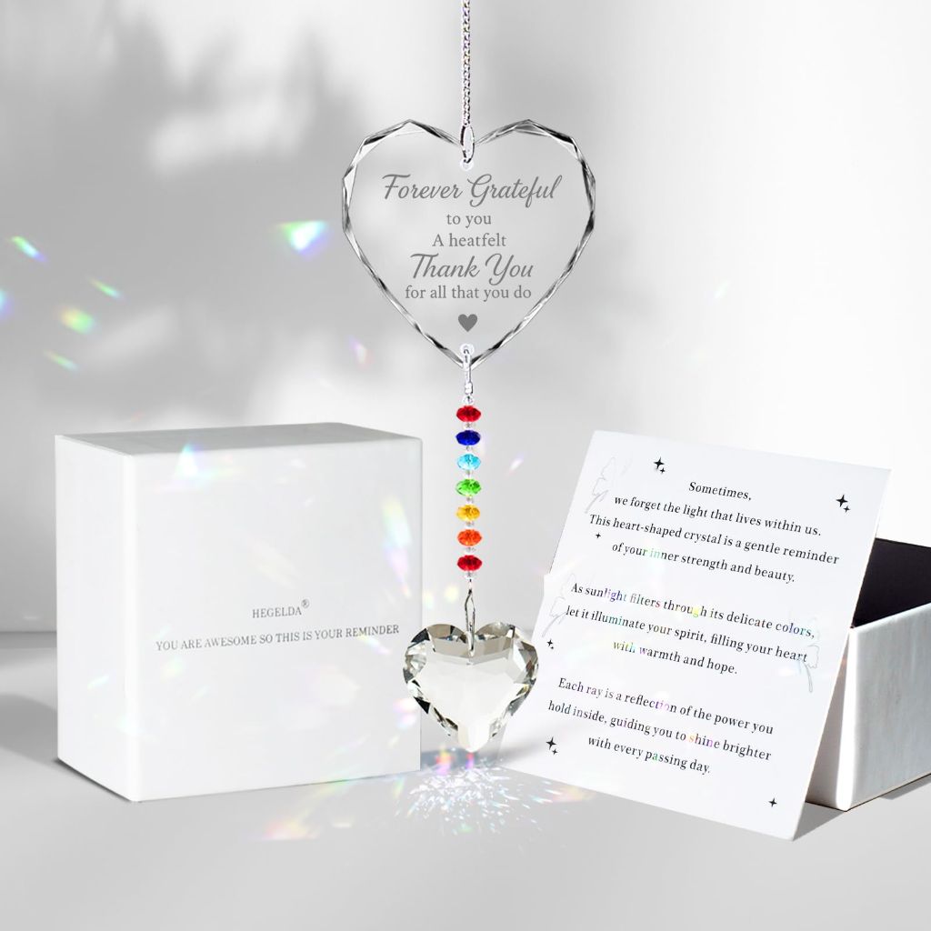 Thank You Gifts for Women, Men, Teacher Appreciation Boss Nurse Employee Coworker Appreciation, Hostess, for Women, Stocking Stuffers, Crystal Sun Catcher