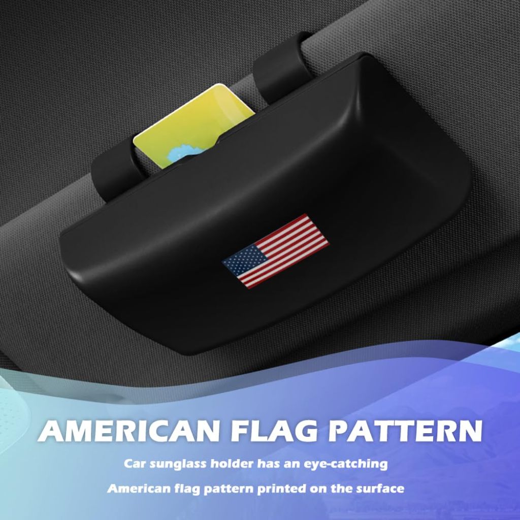 Figpade 2026 New Magnetic Sunglass Holder for Car Visor, Stylish Car Sunglass Holder with American Flag