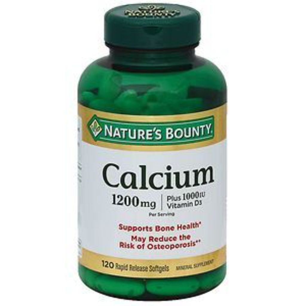 Nature s Bounty Calcium + Vitamin D3  Supports Bone Health  1200 Mg  Softgels  120 Ct