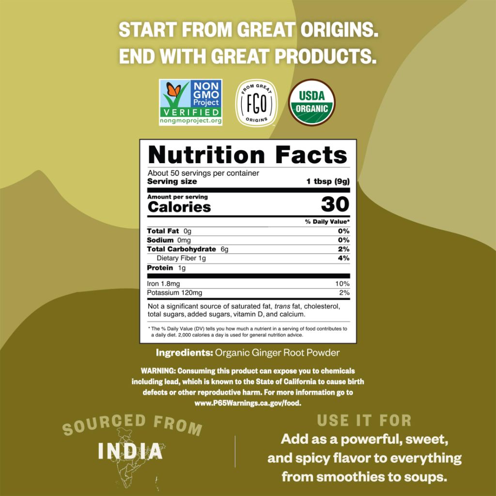 FGO Organic Ginger Powder (16 oz)