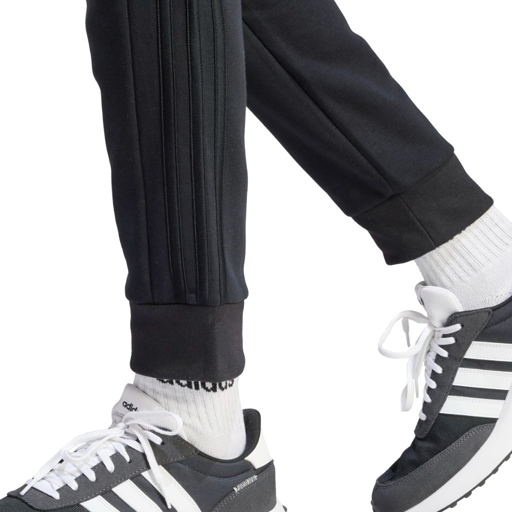 adidas Men's Essentials Fleece 3-Stripes Tapered Cuffed Pants - Semi Lucid Blue, Size Large Tall +3"