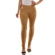 Zac & Rachel Women's Pull On Ankle Pant with Metal Tab, Tobacco Brown - size XXL