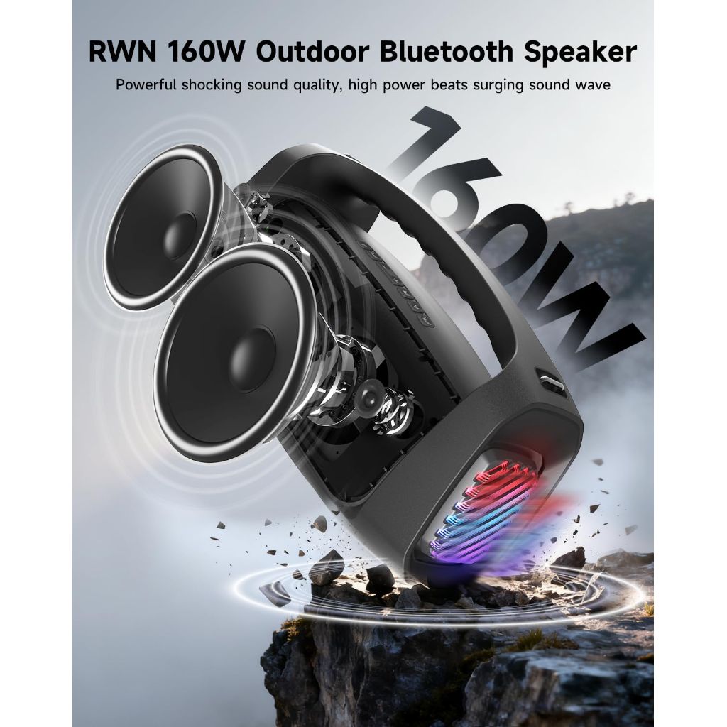 RWN Outdoor Bluetooth Waterproof Speaker  (Black)