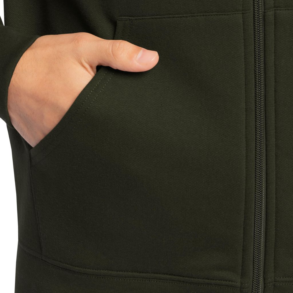 Fruit of the Loom Unisex Adult EverSoft Fleece Full Zip Hoodie Sweatshirt, Duffle Bag Green, Medium