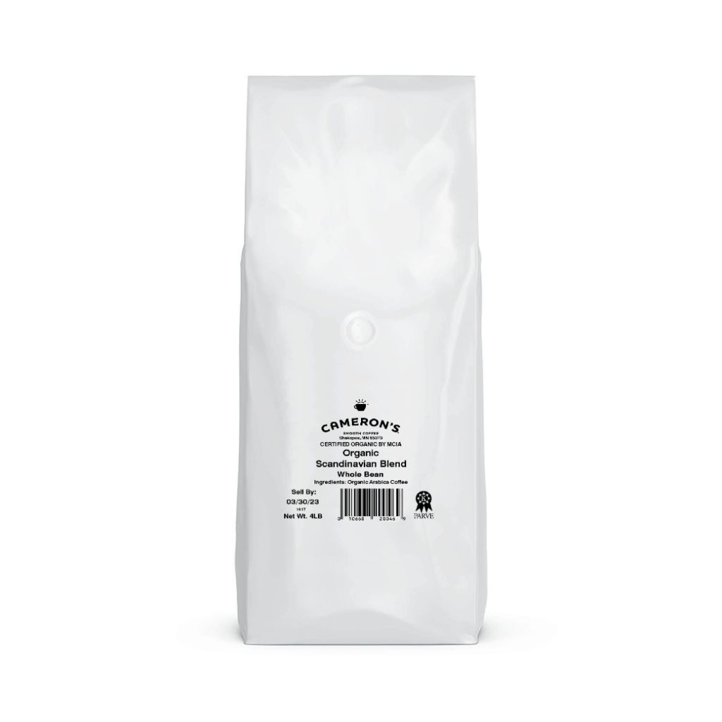 Cameron's Coffee Roasted Whole Bean Coffee, Organic Scandinavian Blend, 4 Pound