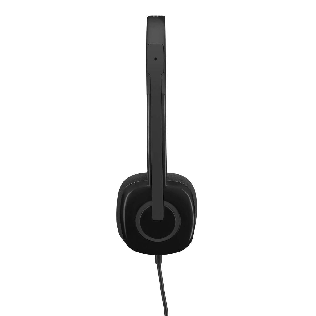 Logitech H151 Wired Headset, 3.5 mm Audio Jack, in-Line Controls - Black