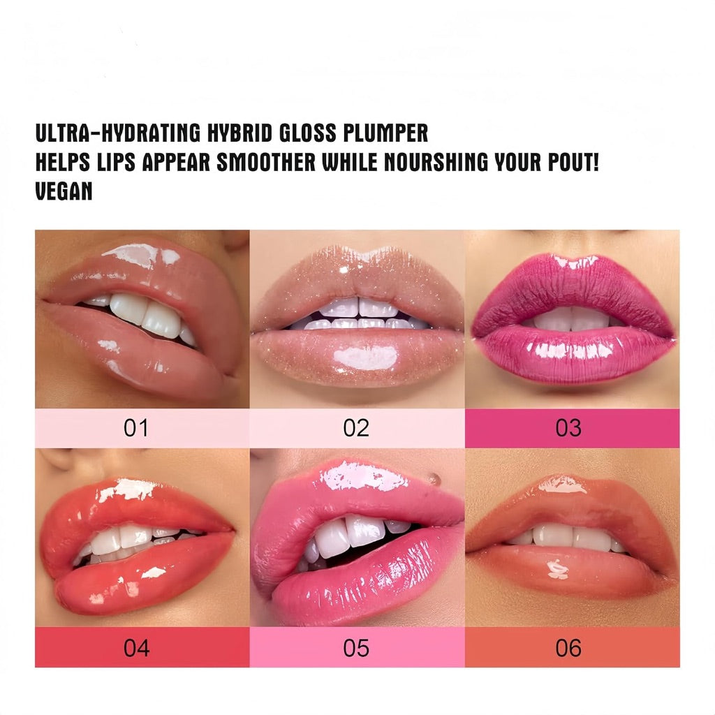Lip Plumper 6 Colors Moisturizing Glossy Plumping Lip Gloss Long Lasting Hydrating Natural Lip Plumper for Women Girls (Color 05)