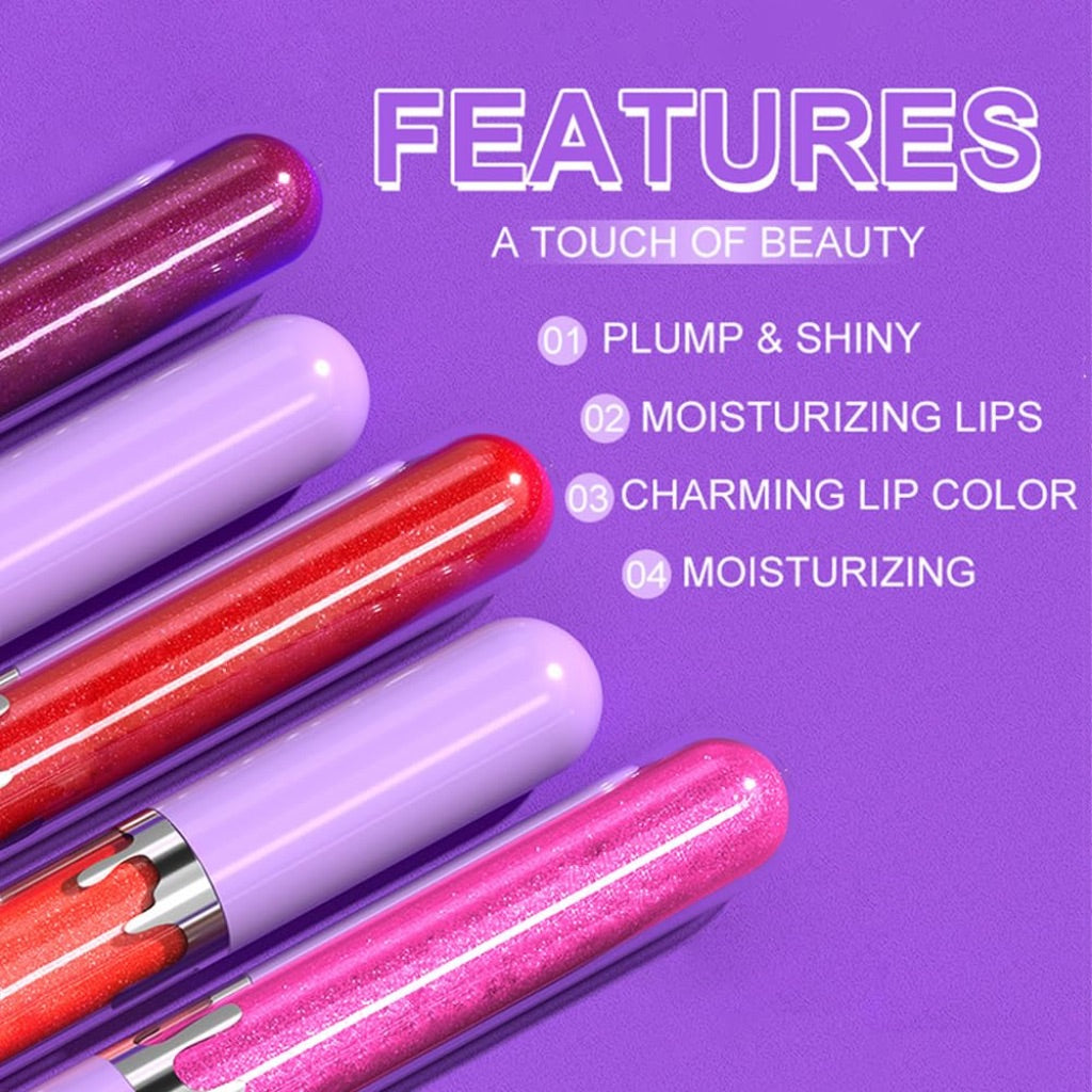 Glitter Liquid Lip Gloss,Red Shimmer Lipstick, Waterproof Shimmer Lip Stain Lip Glaze, High Shine Long Lasting Shiny Lip Color Makeup 10#