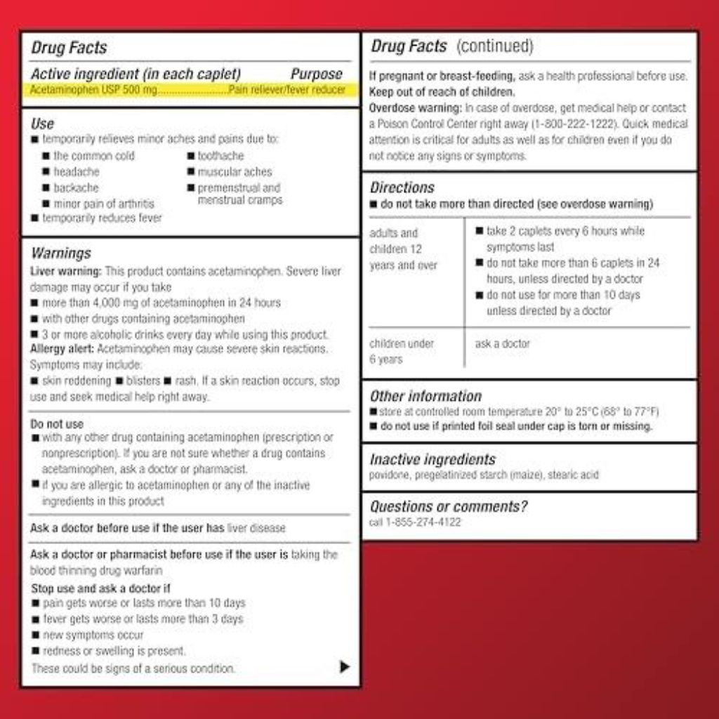 Amazon Basic Care Extra Strength Pain Relief, Acetaminophen Caplets, 500 Mg, 200 Count (Packaging May Vary)