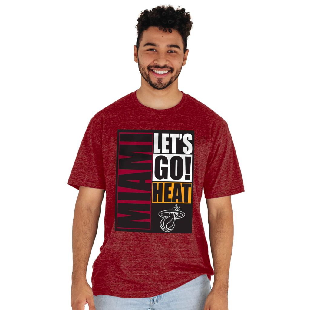 Miami Heat NBA Officially Licensed Tri-Blend T-Shirt Vintage Arch Team Color, X-Large