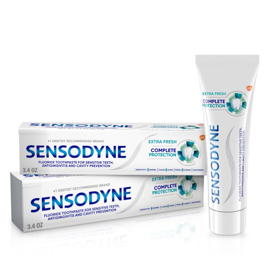 Sensodyne Complete Protection Sensitive Toothpaste For Gingivitis, Extra Fresh - 3.4 Ounces (Pack of 2)