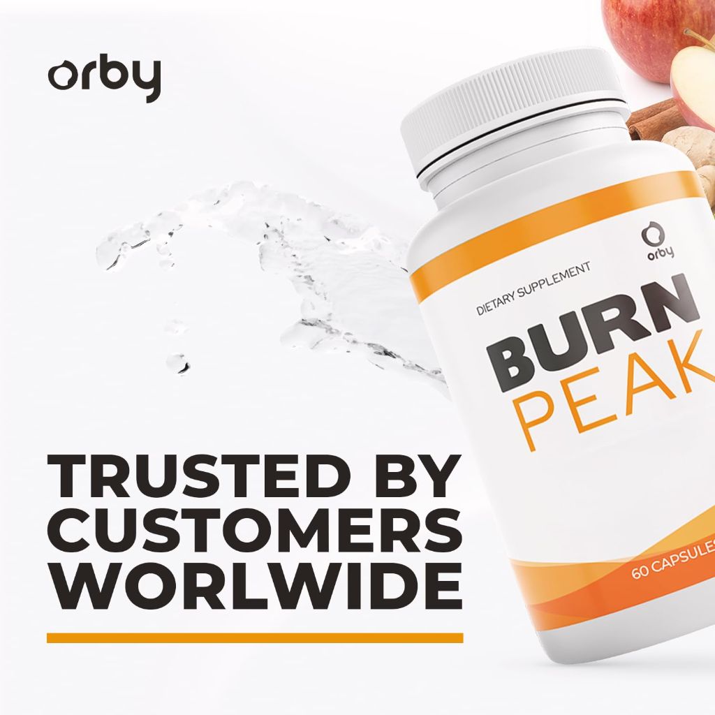 BurnPeak – 100% Natural Formula with Apple Cider Vinegar, Ginger, Green Tea & More – 60 Capsules, 1-Month Supply