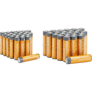 Amazon Basics High-Performance Alkaline Batteries - AA (24) & AAA (24) - 48 Count