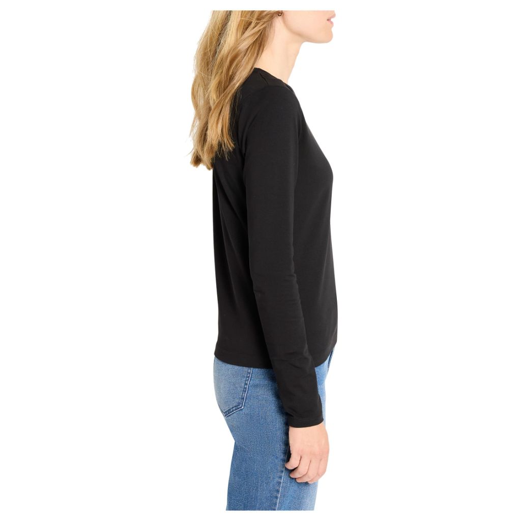 SZ M, NIC+ZOE, Womens, Perfect Knit Long Sleeve Top, Black Onyx