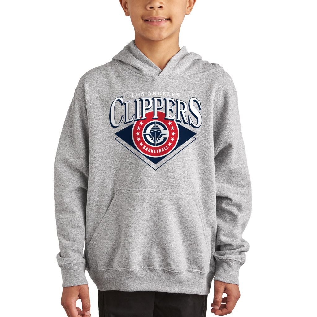 Junk Food Youth NBA Court Classic Officially Licensed Pullover Fleece Hoodie - Los Angeles Clippers, Size YXL