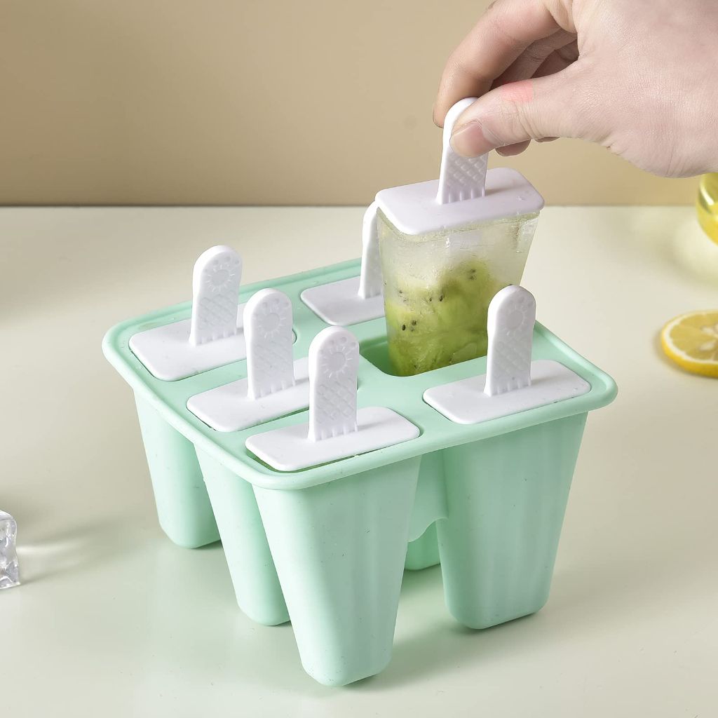 Silicone Popsicle Mold, 6 Pieces (Green)