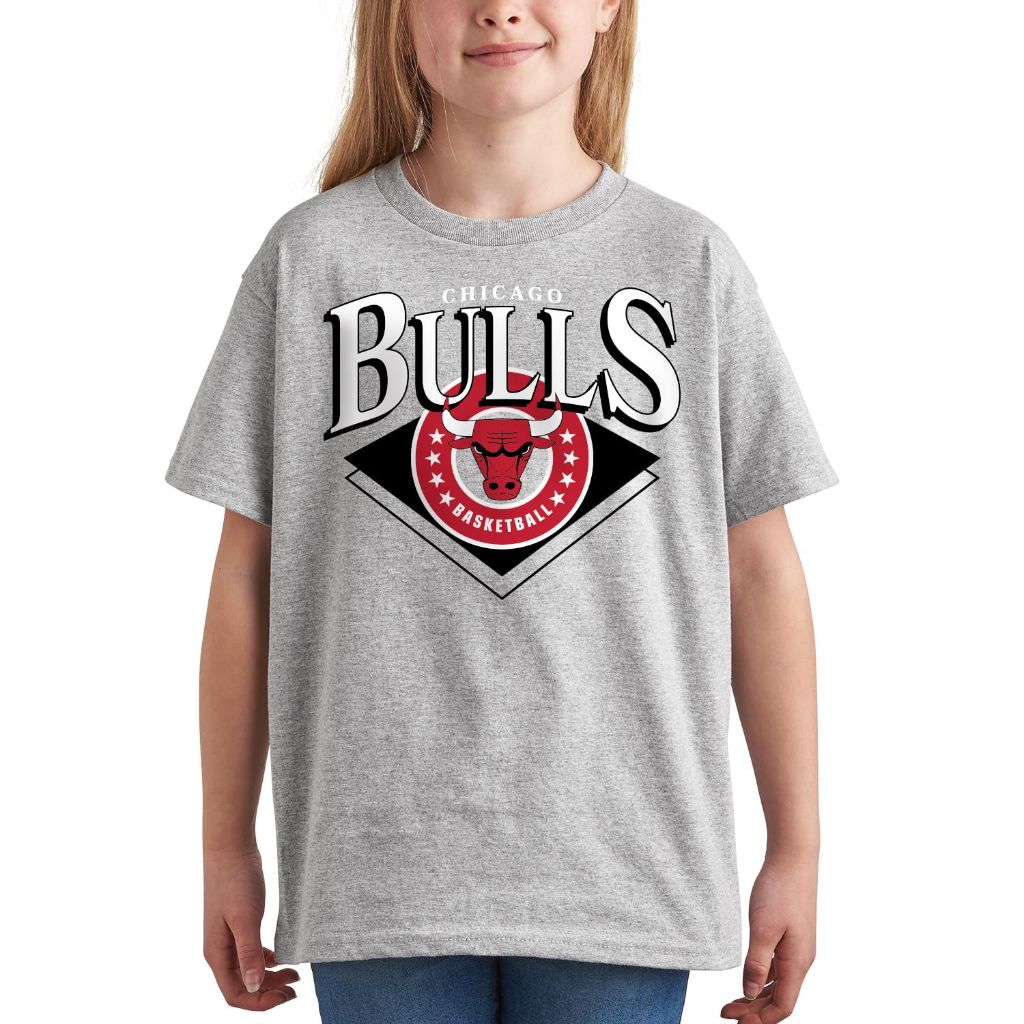 Junk Food NBA - Chicago Bulls - Court Classic - Officially Licensed Youth Short Sleeve Fan Tee for Boys and Girls