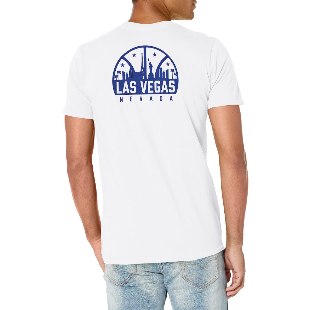 SZ L, NBA Con Stacked Las Vegas Logo Tee | White