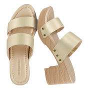 CUSHIONAIRE Women's Sky Platform Sandals - Gold, Size 11