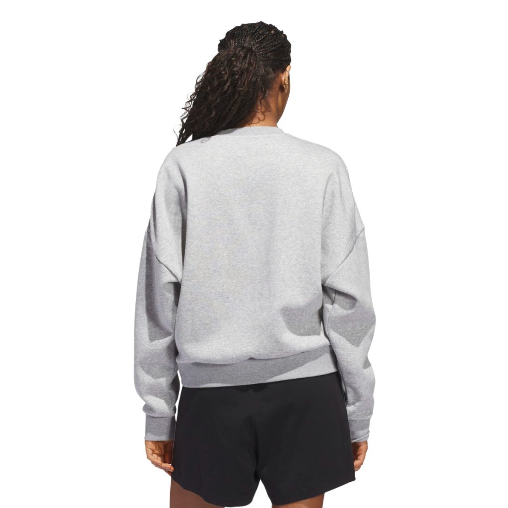 adidas Women's Cozy Holiday Graphic Sweatshirt - Gray Heather, Small