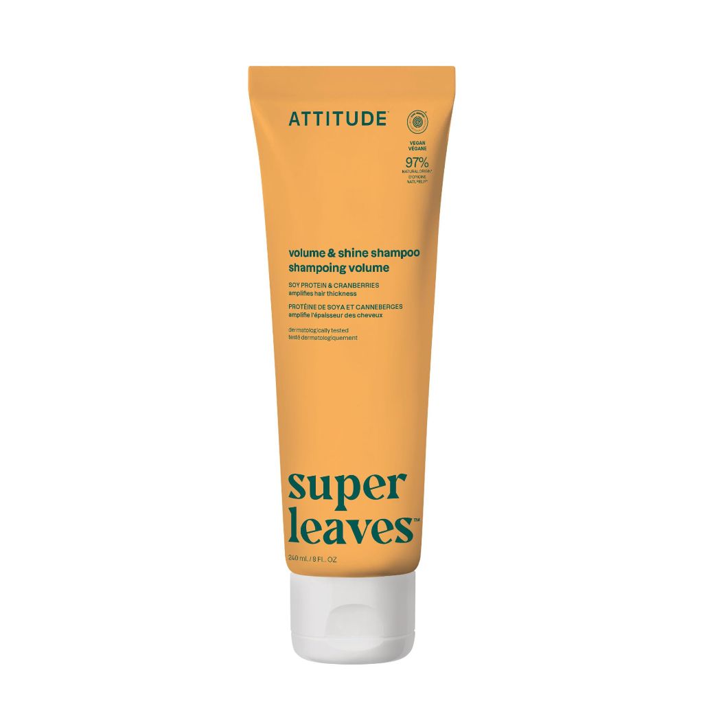 ATTITUDE Volume and Shine Hair Shampoo, For Thin Hair, Soy Protein & Cranberries, 8 Fl Oz