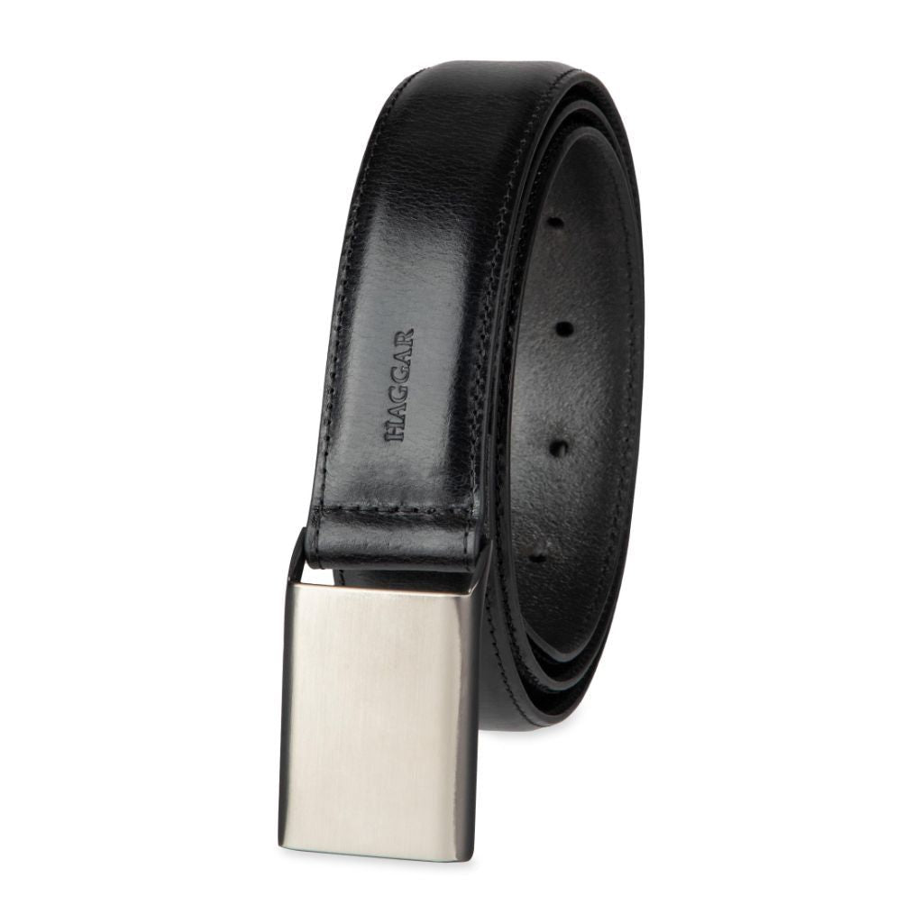 Haggar Men's Sleek Plaque Buckle Dress Belt( S 30-32)