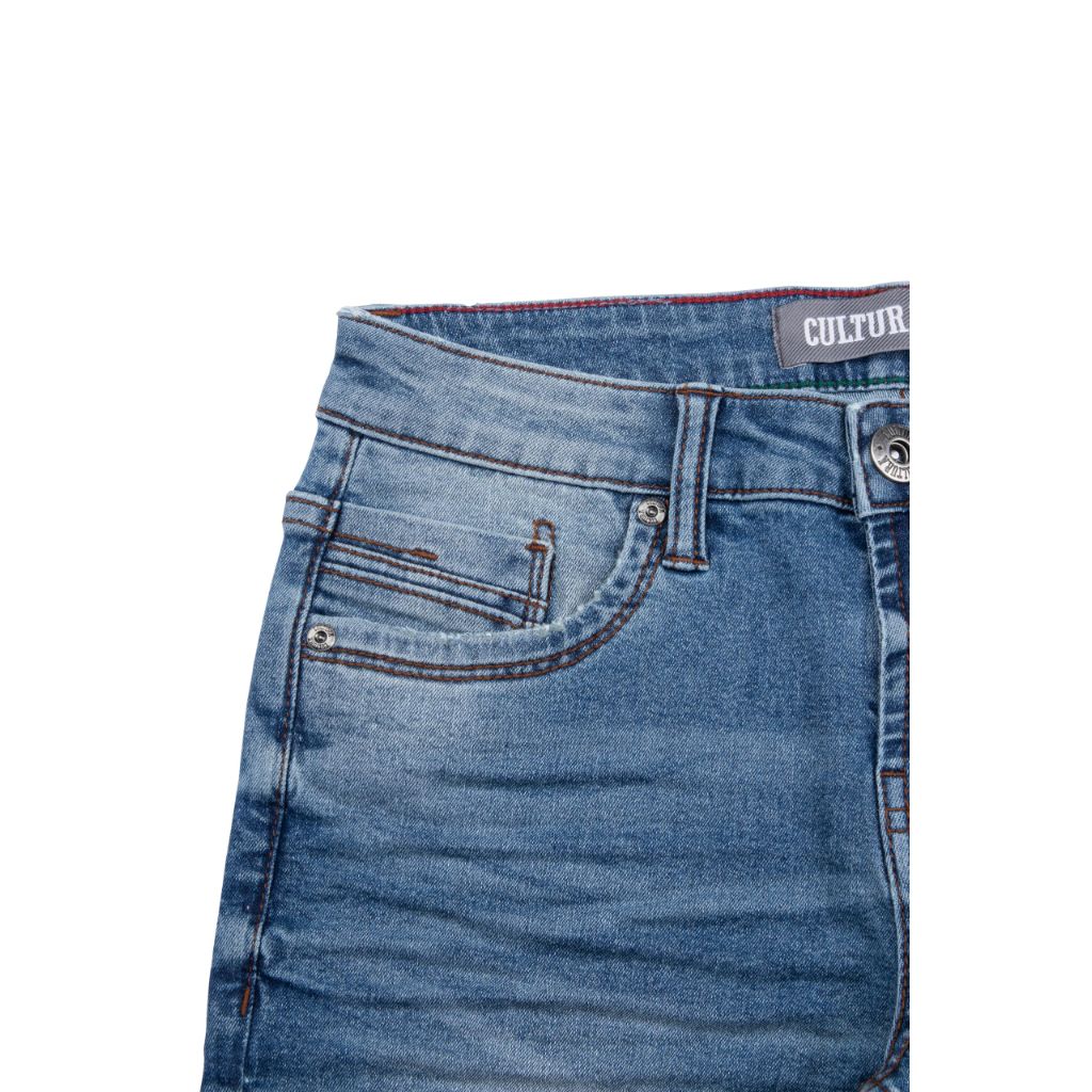 SZ 5, CULTURA Boys Pants, Little Kids Stretch Slim Fit Jeans, Medium Blue