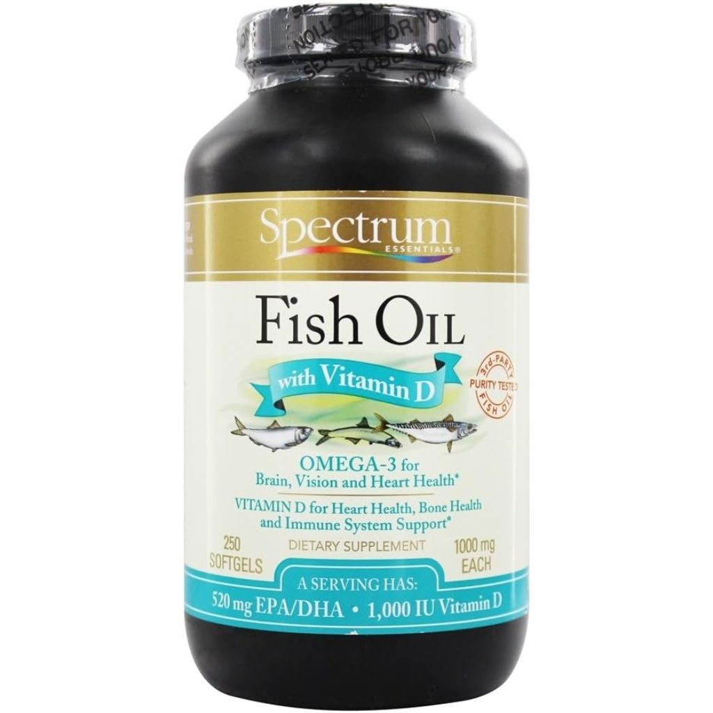 Spectrum Essential Fish Oil 1,000mg Omega-3 with Vitamin D - 250 Softgels