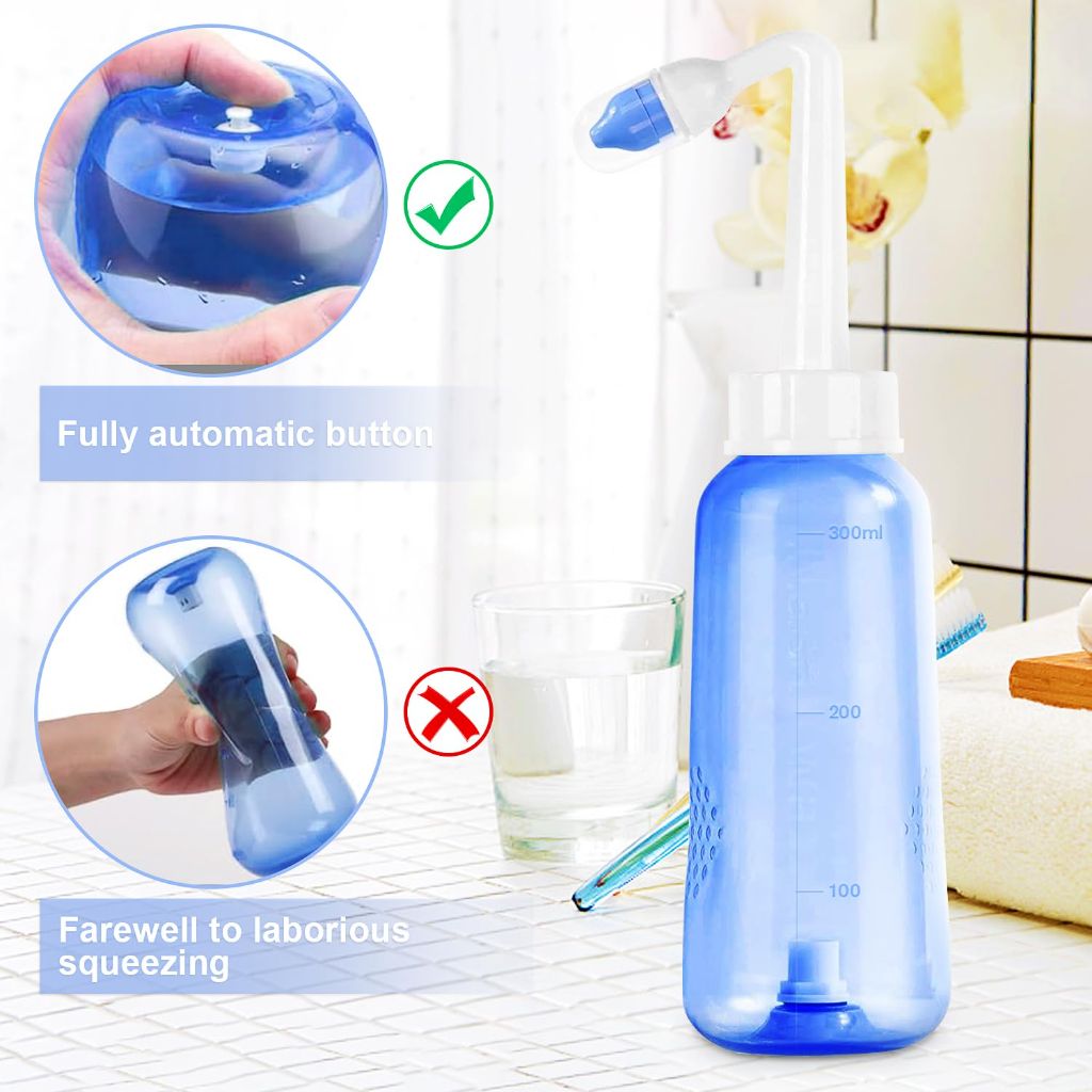 Nasal Rinse Bottle 300 ML with 20 Nasal Wash Salt Packets