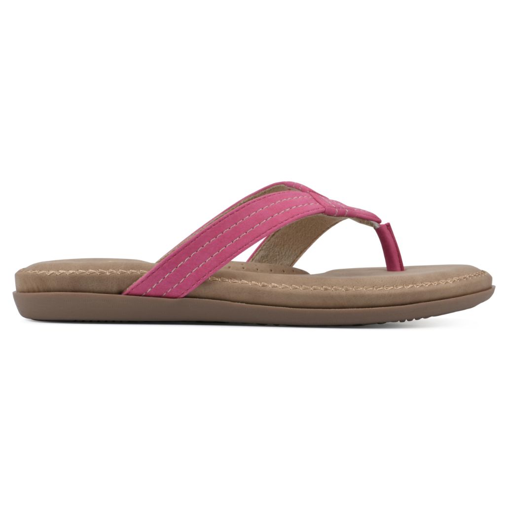 CLIFFS BY WHITE MOUNTAIN Women's Fateful Cushioned Flip Flop Sandal, Hot Pink/Nubuck, 10 M