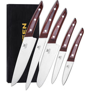 Naitesen 5PCS Professional Kitchen Chef Knife Set with Blade Guards, Wood Handle High Carbon Steel