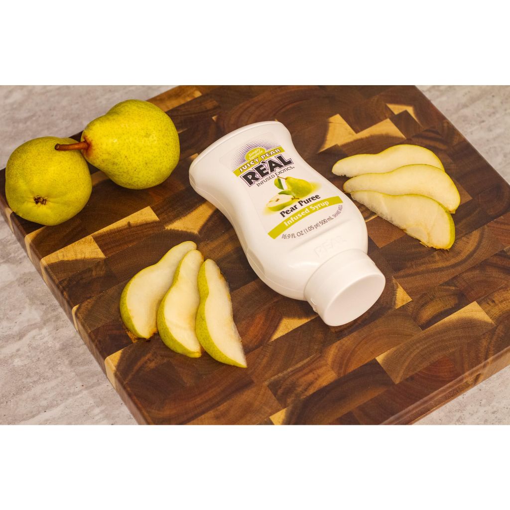 Juicy Pear Reàl Infused Exotics, Pear Puree Infused Syrup - 16.9 fl. oz.