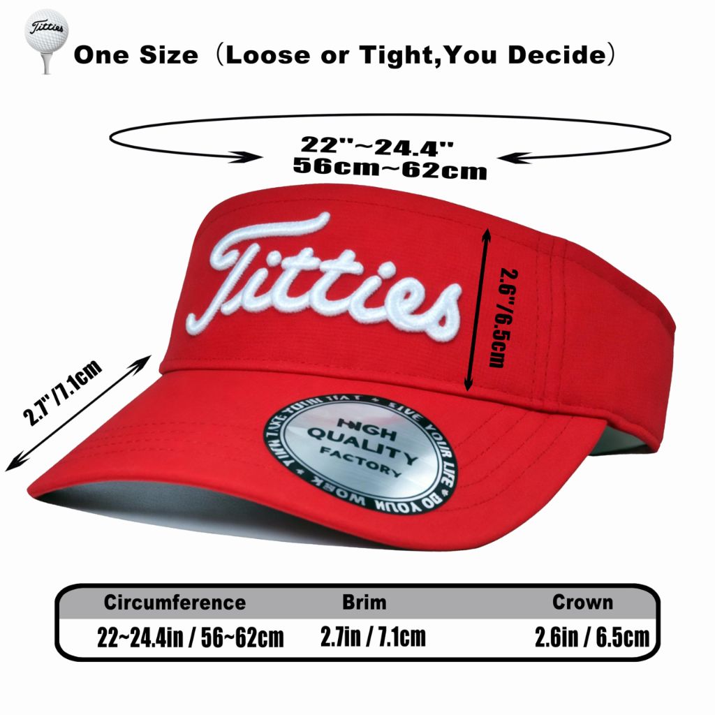 Tittiess Golf Visors Hats for Men Women ,Red 2