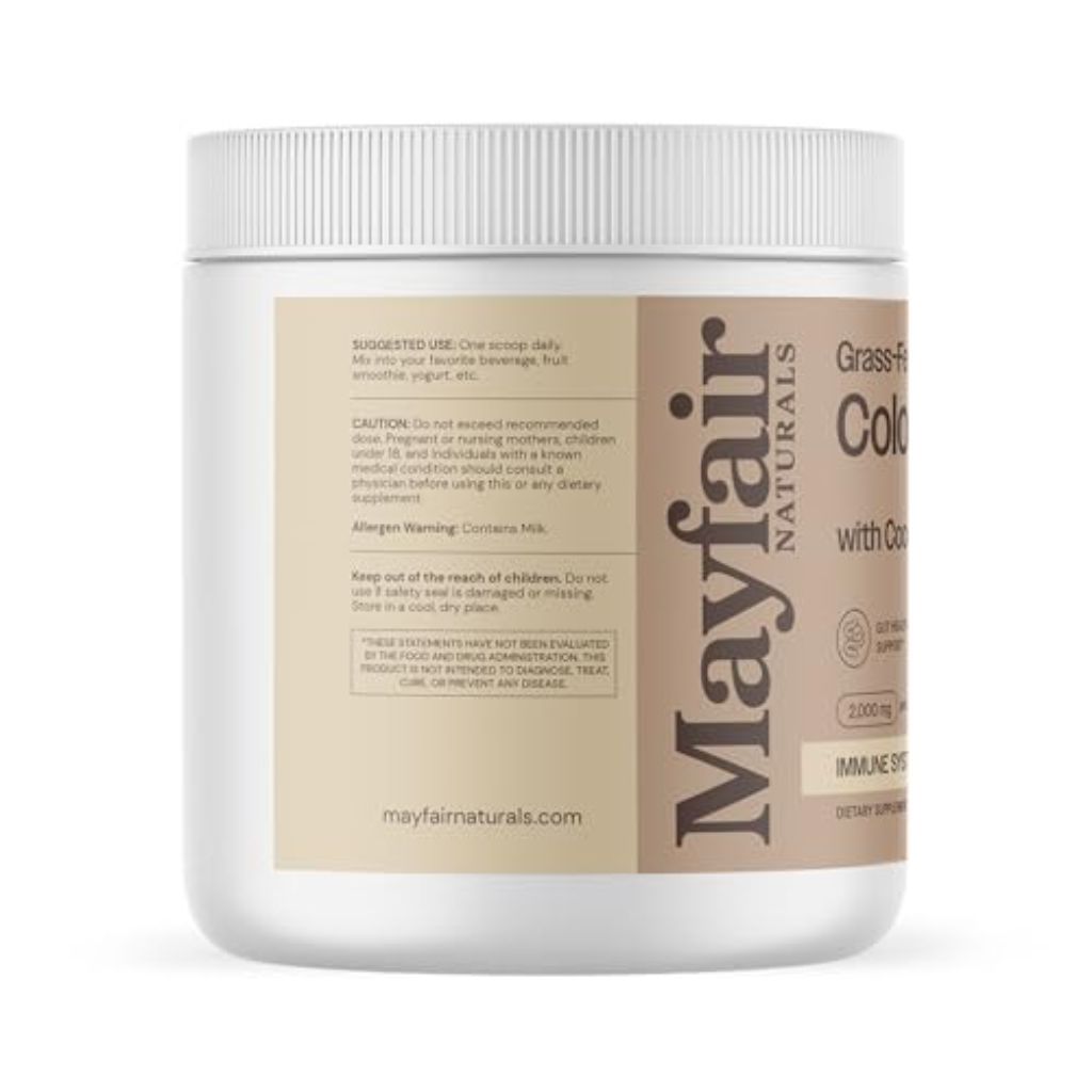 Mayfair Naturals Grass-Fed Bovine Colostrum Supplement with Cocoa Powder, 60 Servings