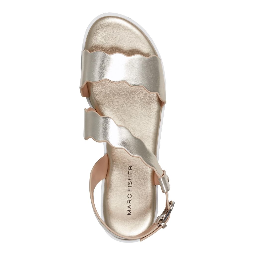 Marc Fisher Women's Gabrey Sandal, Gold 710, 5