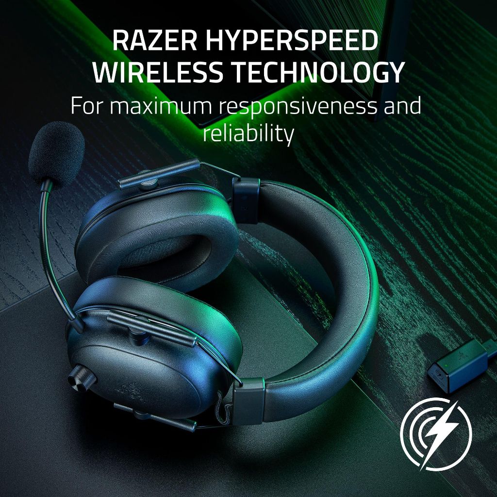 Razer - Blackshark V2 Hyperspeed Wireless Over-the-Ear Gaming Headset - Black