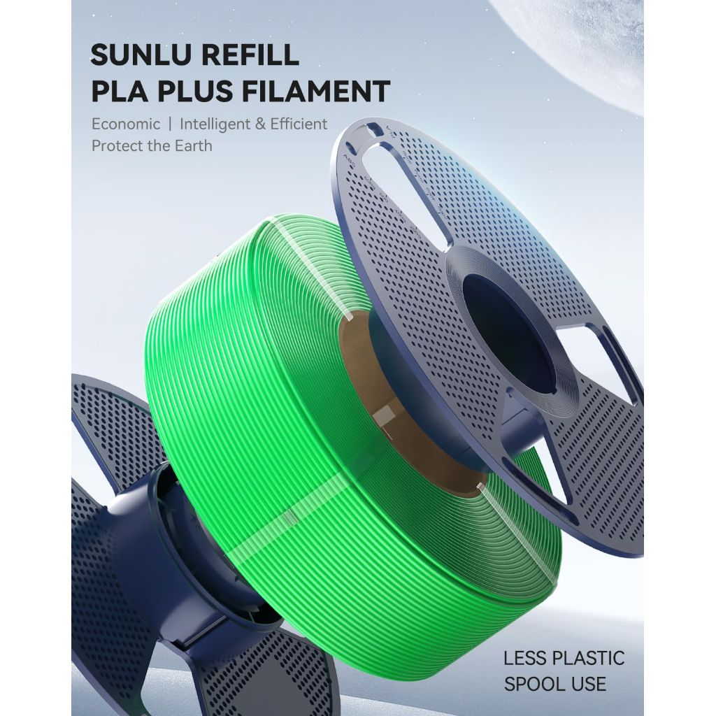 SUNLU 4KG PLA Plus Filament Refill 1.75mm, 1000g PLA+ Filament Bundle 4 Packs