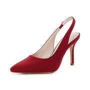 SZ 7.5, Trish Lucia Women's Slingback Pointed Toe | Burgundy
