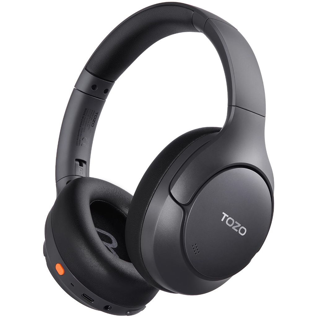 TOZO HT3 Hybrid Noise Cancelling Headphones, Black