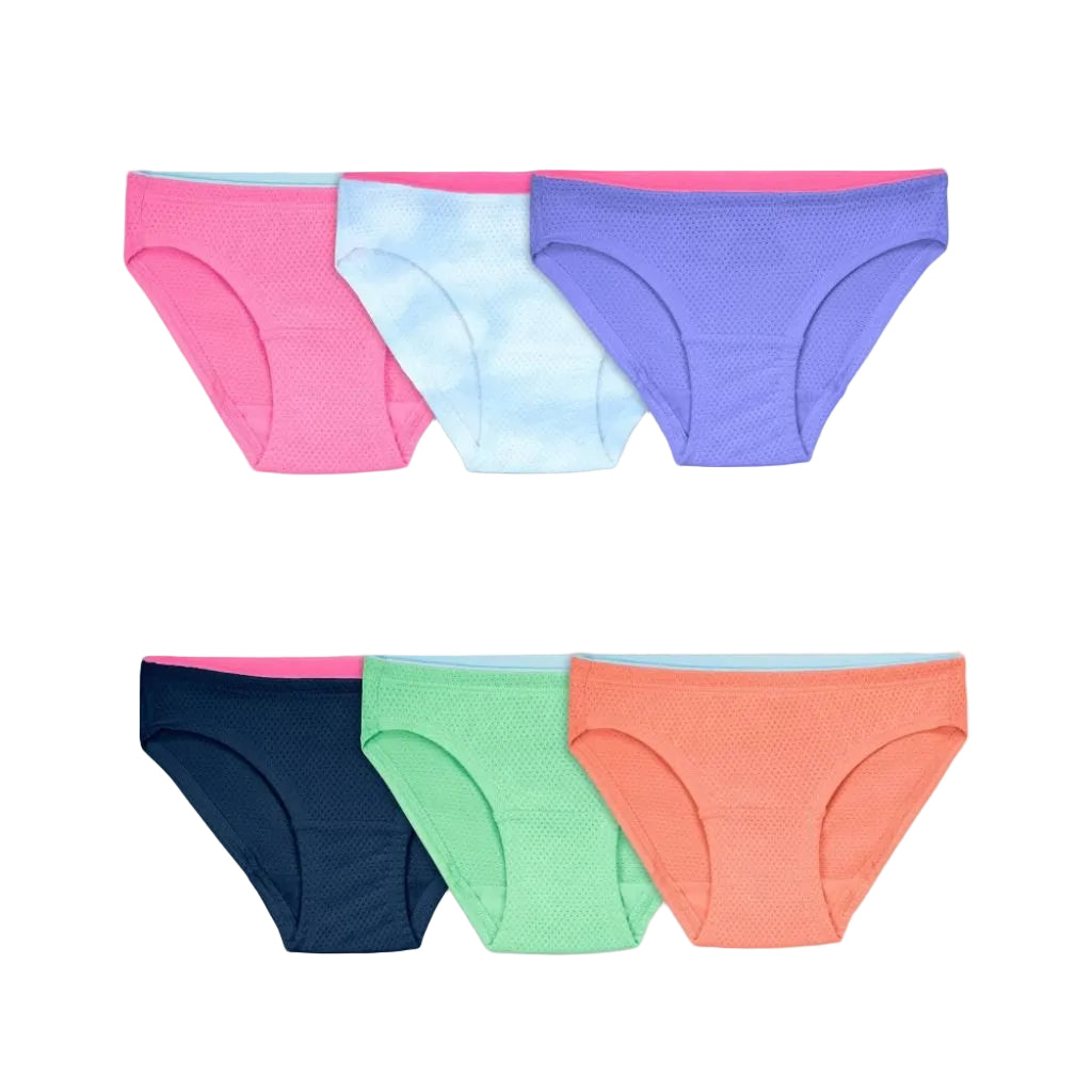 Fruit of the Loom Girls' 6pk Breathable Bikini - 8