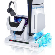 PS5 Slim Cooling Station with Controller Charging, Compatible with Disc and Digital PS